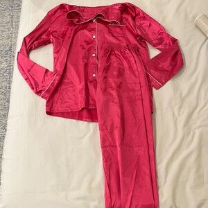 Satin Pink Pajama Set
